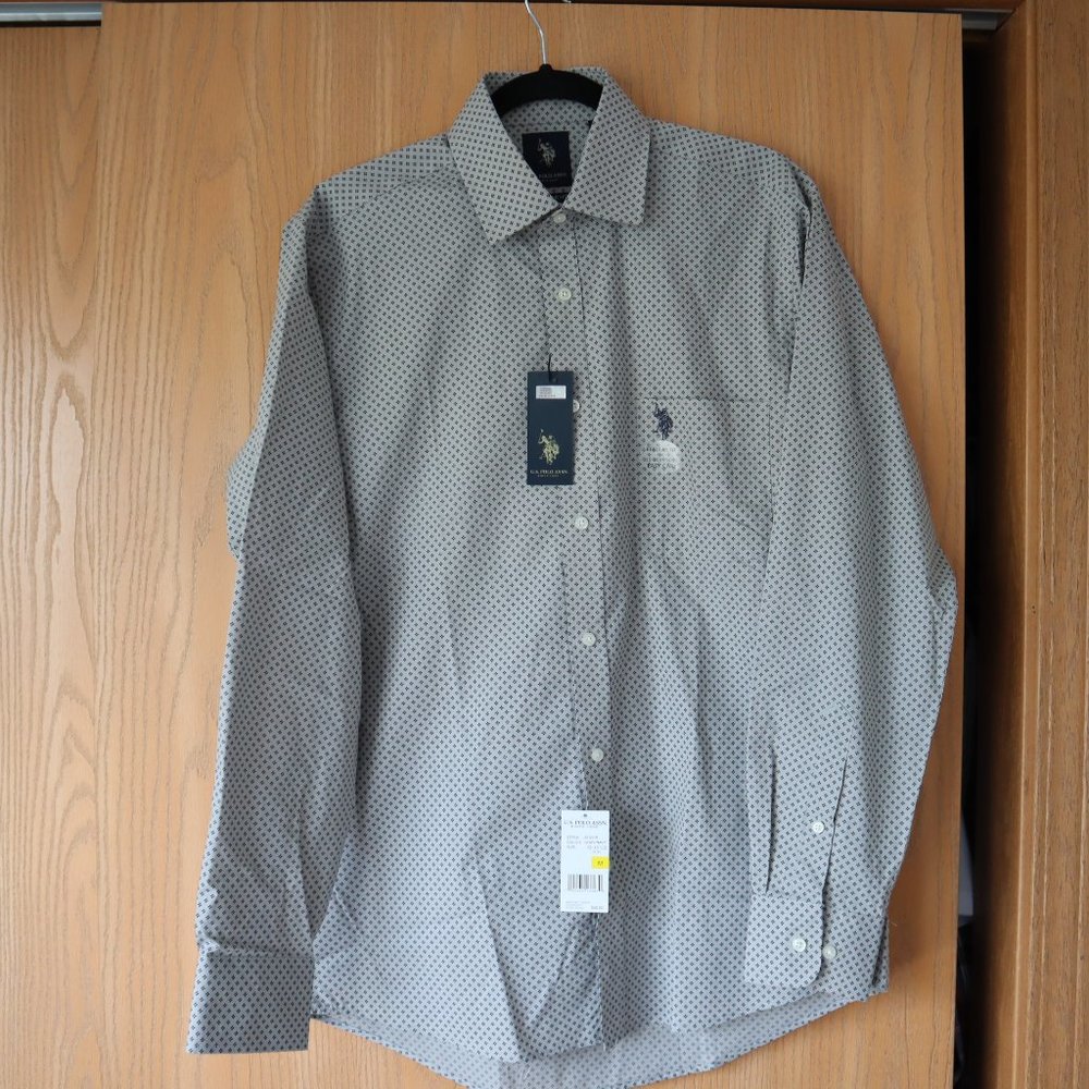 US POLO ASSN Men Long Sleeve Dress Shirt Size M